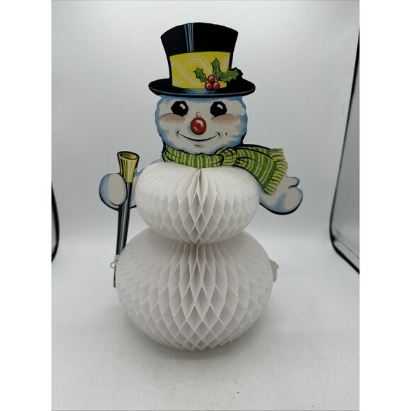 Beistle Snowman Honeycomb Die Cut Double Sided Christmas Frosty 1979 Vintage - Picture 11 of 16